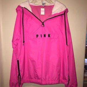 VS PINK Sherpa hooded windbreaker